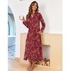 image:imageEkouaer Women Zipper Robe Long Sleeve Housecoat Soft Nightgown with PocketsRed Floral
