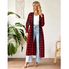 image:imageEkouaer Women Zipper Robe Long Sleeve Housecoat Soft Nightgown with PocketsRed and Black Plaid