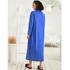 image:imageEkouaer Women Zipper Robe Long Sleeve Housecoat Soft Nightgown with PocketsSnorkel Blue
