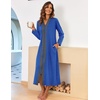 image:imageEkouaer Women Zipper Robe Long Sleeve Housecoat Soft Nightgown with PocketsSnorkel Blue