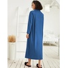 image:imageEkouaer Women Zipper Robe Long Sleeve Housecoat Soft Nightgown with PocketsSolid Navy