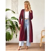image:imageEkouaer Women Zipper Robe Long Sleeve Housecoat Soft Nightgown with PocketsWine Red