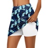 image:imageEkouaer Womens Active Performance Skort Lightweight Skirt for Golf TennisAblue Floral