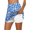 image:imageEkouaer Womens Active Performance Skort Lightweight Skirt for Golf TennisBlue Flower