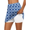 image:imageEkouaer Womens Active Performance Skort Lightweight Skirt for Golf TennisBlue Pattern