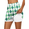 image:imageEkouaer Womens Active Performance Skort Lightweight Skirt for Golf TennisGreen White Plaid