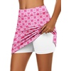 image:imageEkouaer Womens Active Performance Skort Lightweight Skirt for Golf TennisPink Leaf Print