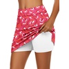 image:imageEkouaer Womens Active Performance Skort Lightweight Skirt for Golf TennisRed Art Wave