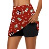 image:imageEkouaer Womens Active Performance Skort Lightweight Skirt for Golf TennisRed Christmas Print
