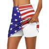 image:imageEkouaer Womens Active Performance Skort Lightweight Skirt for Golf TennisUsa Flag 01