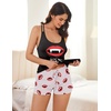 image:imageEkouaer Womens Cami Pajama Set Sleeveless Racerback Tank Top Soft SleepwearBite Me Vampire Lips
