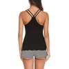 image:imageEkouaer Womens Cami Pajama Set Sleeveless Racerback Tank Top Soft SleepwearBlack Stripes