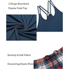 image:imageEkouaer Womens Cami Pajama Set Sleeveless Racerback Tank Top Soft SleepwearBlue and Red Plaid