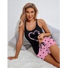 image:imageEkouaer Womens Cami Pajama Set Sleeveless Racerback Tank Top Soft SleepwearButterfly Print