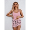 image:imageEkouaer Womens Cami Pajama Set Sleeveless Racerback Tank Top Soft SleepwearHawaiian Plants