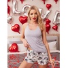 image:imageEkouaer Womens Cami Pajama Set Sleeveless Racerback Tank Top Soft SleepwearLight Grey Floral