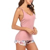 image:imageEkouaer Womens Cami Pajama Set Sleeveless Racerback Tank Top Soft SleepwearLilac Floral