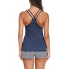image:imageEkouaer Womens Cami Pajama Set Sleeveless Racerback Tank Top Soft SleepwearNavy Stripes