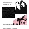 image:imageEkouaer Womens Cami Pajama Set Sleeveless Racerback Tank Top Soft SleepwearPink Heart