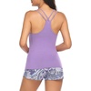 image:imageEkouaer Womens Cami Pajama Set Sleeveless Racerback Tank Top Soft SleepwearPurple Floral