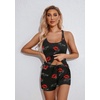 image:imageEkouaer Womens Cami Pajama Set Sleeveless Racerback Tank Top Soft SleepwearRed Lip