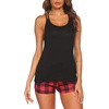 image:imageEkouaer Womens Cami Pajama Set Sleeveless Racerback Tank Top Soft SleepwearRed Plaid