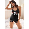 image:imageEkouaer Womens Cami Pajama Set Sleeveless Racerback Tank Top Soft SleepwearSkull  Floral Graphic