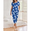 image:imageEkouaer Womens Capri Pajama Sets Print Short Sleeve Sleepwear Top and PantsBlue Flower Leopard Print