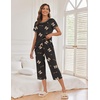 image:imageEkouaer Womens Capri Pajama Sets Print Short Sleeve Sleepwear Top and PantsGood Night Bow Print