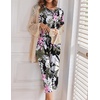 image:imageEkouaer Womens Capri Pajama Sets Print Short Sleeve Sleepwear Top and PantsPink Little Flowers