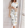 image:imageEkouaer Womens Capri Pajama Sets Print Short Sleeve Sleepwear Top and PantsWhite Flowers Print
