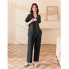 image:imageEkouaer Womens Cotton Pajamas Set Short Sleeve Button Down Pjs with PantsBlack
