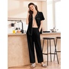 image:imageEkouaer Womens Cotton Pajamas Set Short Sleeve Button Down Pjs with PantsBlack