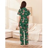 image:imageEkouaer Womens Cotton Pajamas Set Short Sleeve Button Down Pjs with PantsChristmas Green Santa Claus