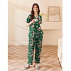 image:imageEkouaer Womens Cotton Pajamas Set Short Sleeve Button Down Pjs with PantsChristmas Green Santa Claus