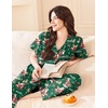 image:imageEkouaer Womens Cotton Pajamas Set Short Sleeve Button Down Pjs with PantsChristmas Green Santa Claus