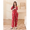 image:imageEkouaer Womens Cotton Pajamas Set Short Sleeve Button Down Pjs with PantsChristmas Red Santa Claus