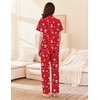 image:imageEkouaer Womens Cotton Pajamas Set Short Sleeve Button Down Pjs with PantsChristmas Red Santa Claus
