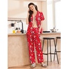 image:imageEkouaer Womens Cotton Pajamas Set Short Sleeve Button Down Pjs with PantsChristmas Red Santa Claus