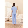 image:imageEkouaer Womens Cotton Pajamas Set Short Sleeve Button Down Pjs with PantsClear Blue