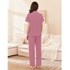 image:imageEkouaer Womens Cotton Pajamas Set Short Sleeve Button Down Pjs with PantsDusty Rose
