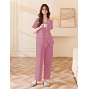 image:imageEkouaer Womens Cotton Pajamas Set Short Sleeve Button Down Pjs with PantsDusty Rose