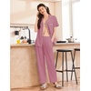 image:imageEkouaer Womens Cotton Pajamas Set Short Sleeve Button Down Pjs with PantsDusty Rose
