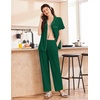 image:imageEkouaer Womens Cotton Pajamas Set Short Sleeve Button Down Pjs with PantsGreen