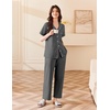 image:imageEkouaer Womens Cotton Pajamas Set Short Sleeve Button Down Pjs with PantsGrey