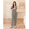 image:imageEkouaer Womens Cotton Pajamas Set Short Sleeve Button Down Pjs with PantsLeopard