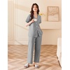 image:imageEkouaer Womens Cotton Pajamas Set Short Sleeve Button Down Pjs with PantsLight Grey