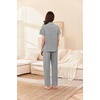 image:imageEkouaer Womens Cotton Pajamas Set Short Sleeve Button Down Pjs with PantsLight Grey