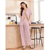 image:imageEkouaer Womens Cotton Pajamas Set Short Sleeve Button Down Pjs with PantsPink