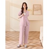 image:imageEkouaer Womens Cotton Pajamas Set Short Sleeve Button Down Pjs with PantsPink